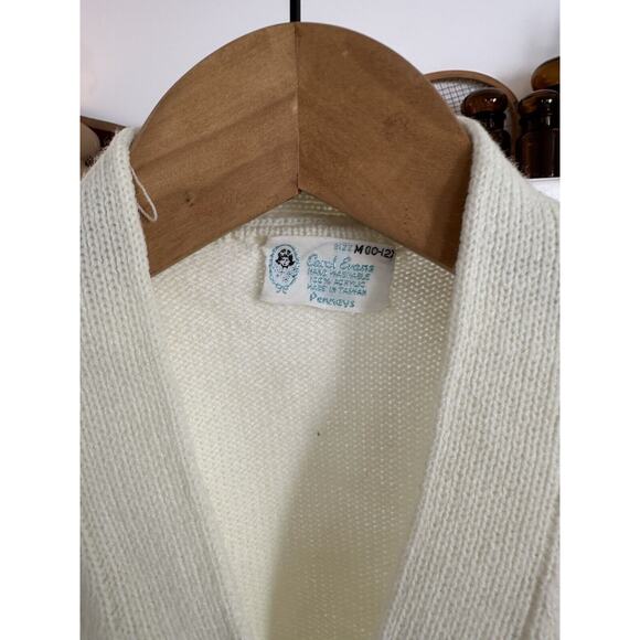 Vintage 1960s Carol Evans Knit Sleeveless Cardigan Sweater XS - Picture 3 of 4